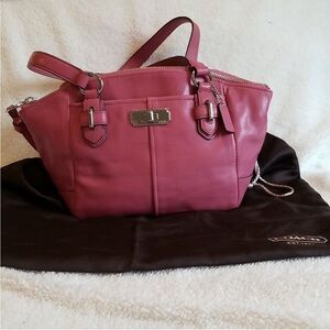 Coach Pink smooth leather mini tote.
